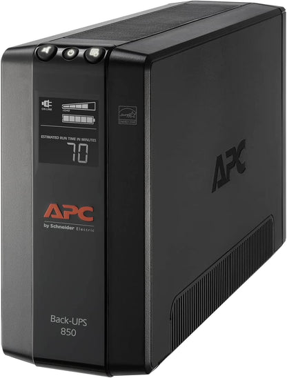 850VA/510W Pro UPS Battery Backup for Office Electronics, AVR, BX850M | 850VA Back-Ups Pro for Home Offices — 8 Outlets, LCD, AVR, Surge Protection, 29-Min Runtime (@100W) for Pcs & Workstations